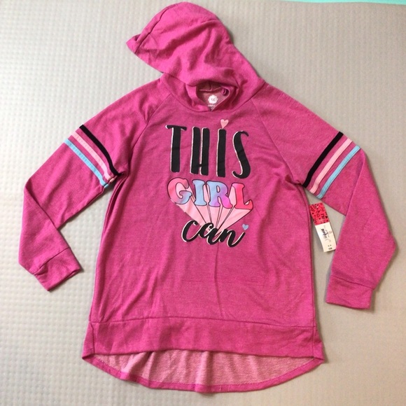 TG Total Girl Pink Graphic Print Hoodie Top - Picture 4 of 7